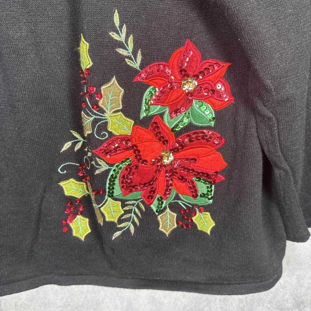 Carly St. Claire Christmas Sweater Women 1X Ramie Cotton Holiday Cowl Neck - Picture 5 of 7